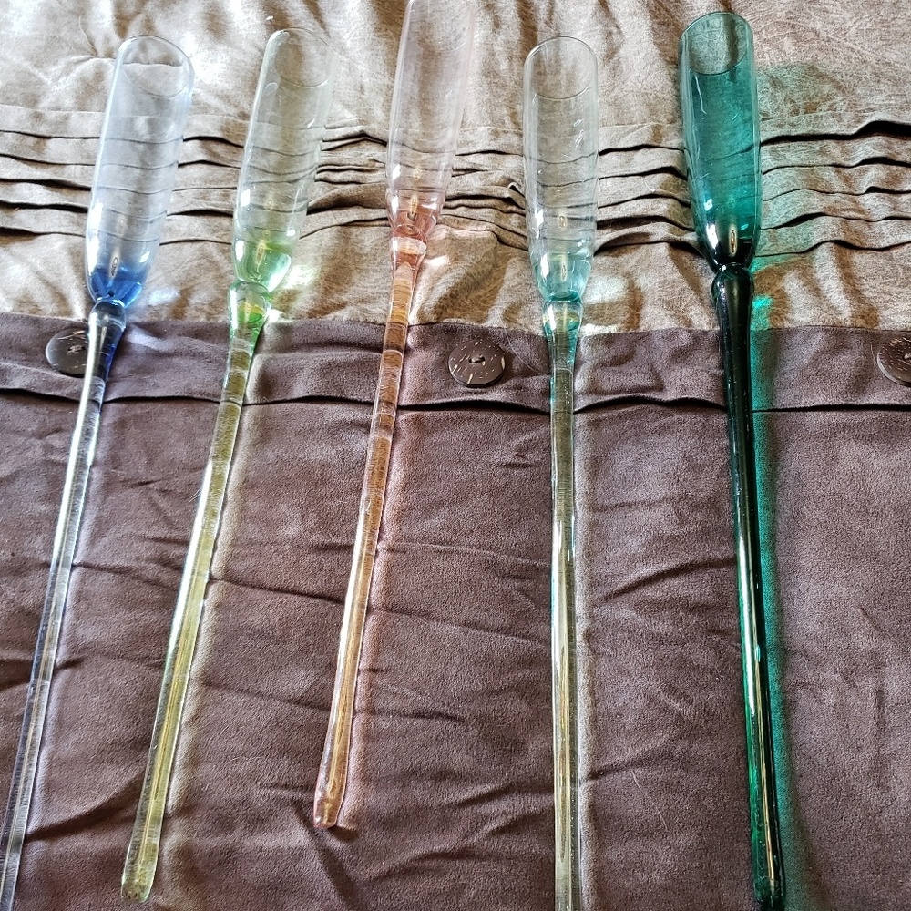 Glass vase stems ( set of 5 )
